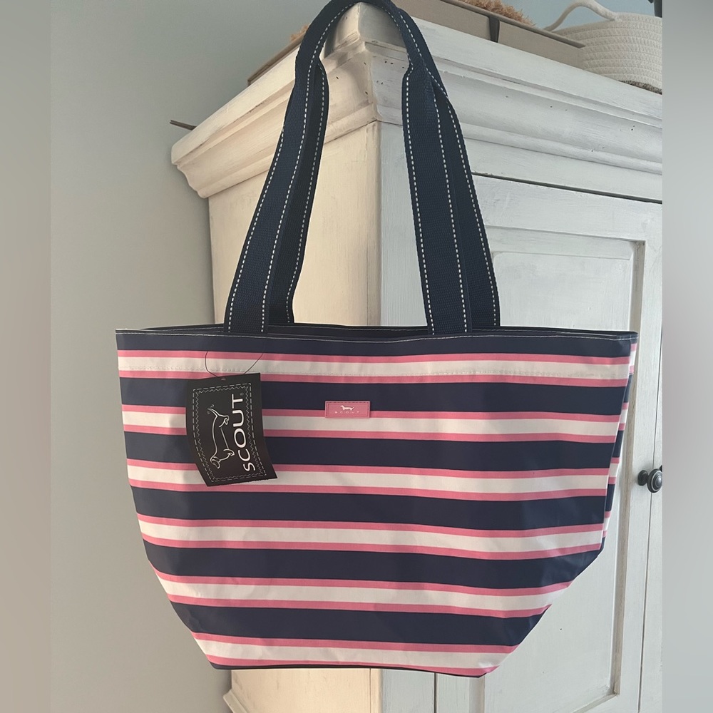 SCOUT Daytripper Shoulder Bag, Blue Pink White Stripe pattern, NWT